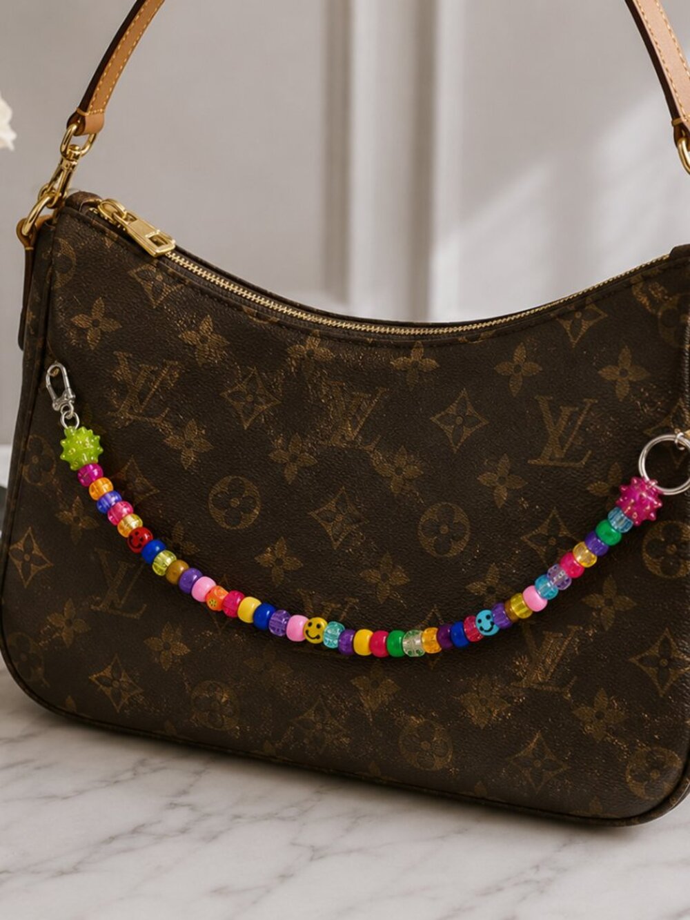 Colorful Beaded Purse Strap Accessory